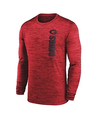 Nike Men's Red Georgia Bulldogs 2024 Sideline Velocity Performance Long Sleeve T-Shirt