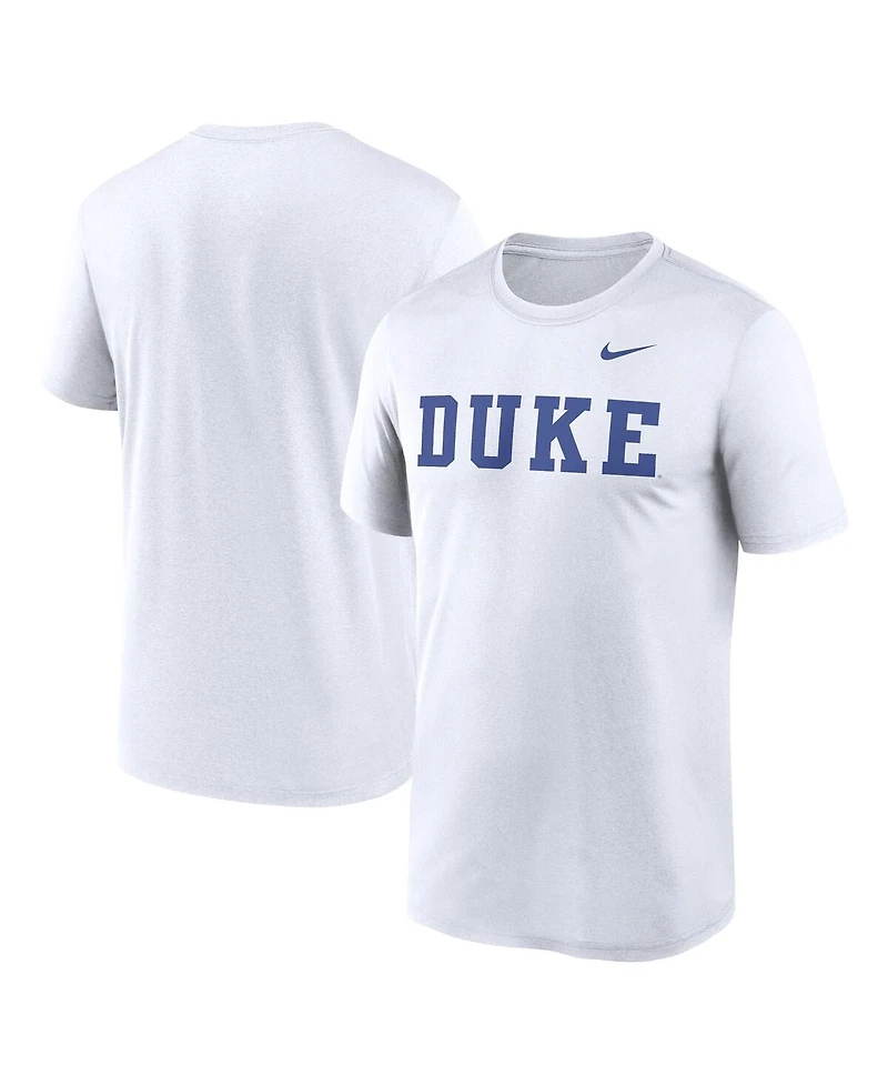Nike Men's White Duke Blue Devils Primetime Legend Wordmark T-Shirt