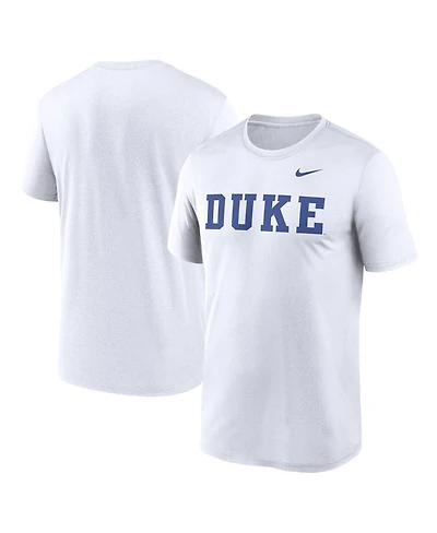 Nike Men's White Duke Blue Devils Primetime Legend Wordmark T-Shirt