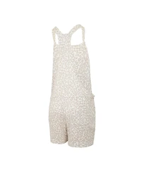Concepts Sport Women's Cream Atlanta Braves Montana Hacci Knit Romper Overalls