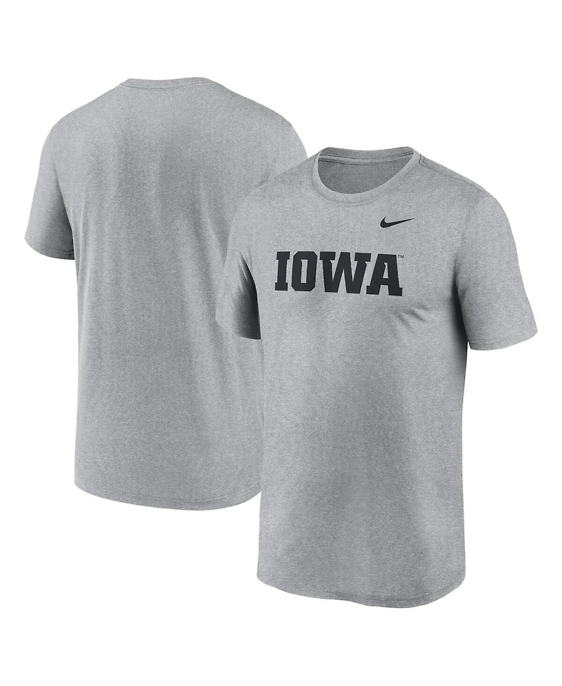 Nike Men's Heather Gray Iowa Hawkeyes Primetime Legend Wordmark T-Shirt