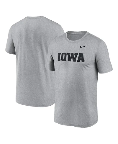 Nike Men's Heather Gray Iowa Hawkeyes Primetime Legend Wordmark T-Shirt