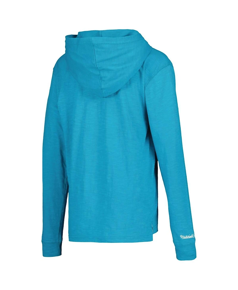 Mitchell & Ness Big Boys and Girls Teal Charlotte Hornets Hardwood Classics Legendary Slub Lightweight Pullover Hoodie