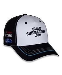 Checkered Flag Sports Men's White/Black Brad Keselowski BuildSubmarines.com Uniform Adjustable Hat