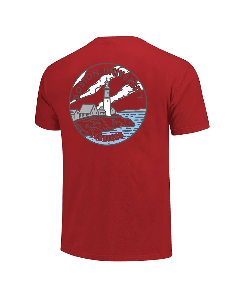 Image One Men's and Women's Scarlet Boston University Scenic Comfort Colors T-Shirt