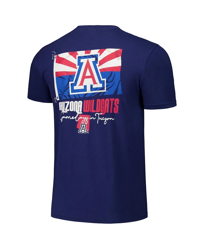 Image One Men's and Women's Navy Arizona Wildcats Hyper Local Gameday Flag T-Shirt