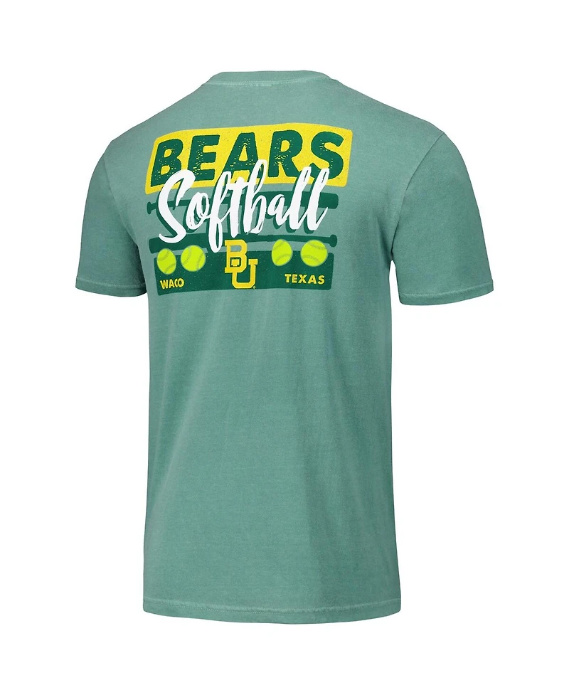 Image One Men's and Women's Green Baylor Bears Gritty Softball Bats Comfort Colors T-Shirt