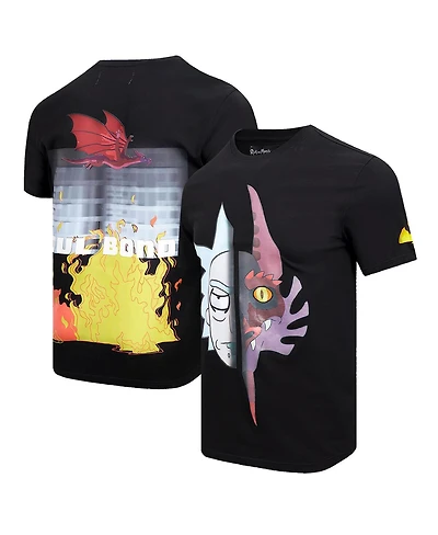 Freeze Max Men's Black Rick And Morty Year of the Dragon Soul Bond T-Shirt