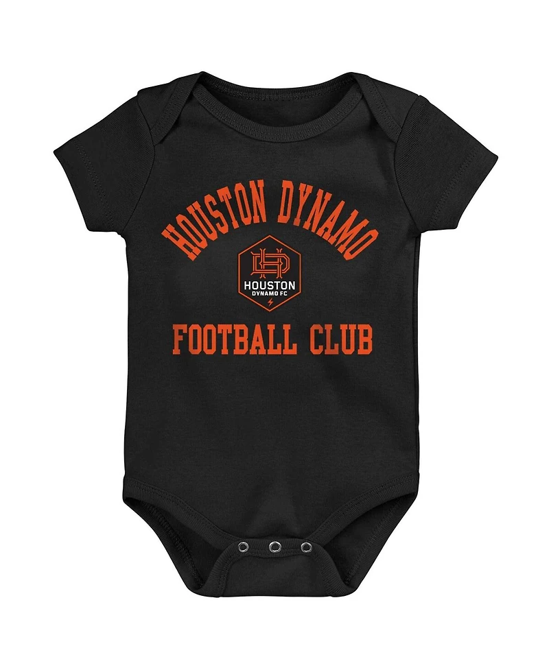 Outerstuff Baby Boys and Girls Orange/Black/Gray Houston Dynamo Fc 3-Pack Bodysuit Set