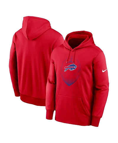 Nike Men's Red Buffalo Bills Icon Performance Pullover Hoodie