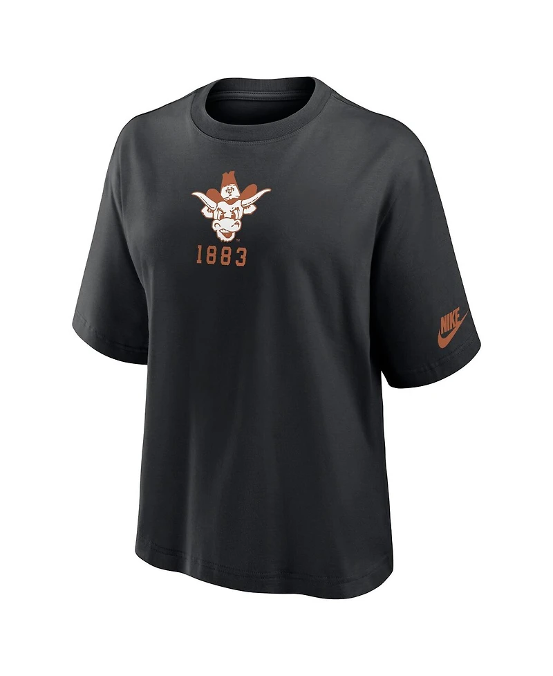 Nike Women's Black Texas Longhorns Boxy Legacy Established T-Shirt