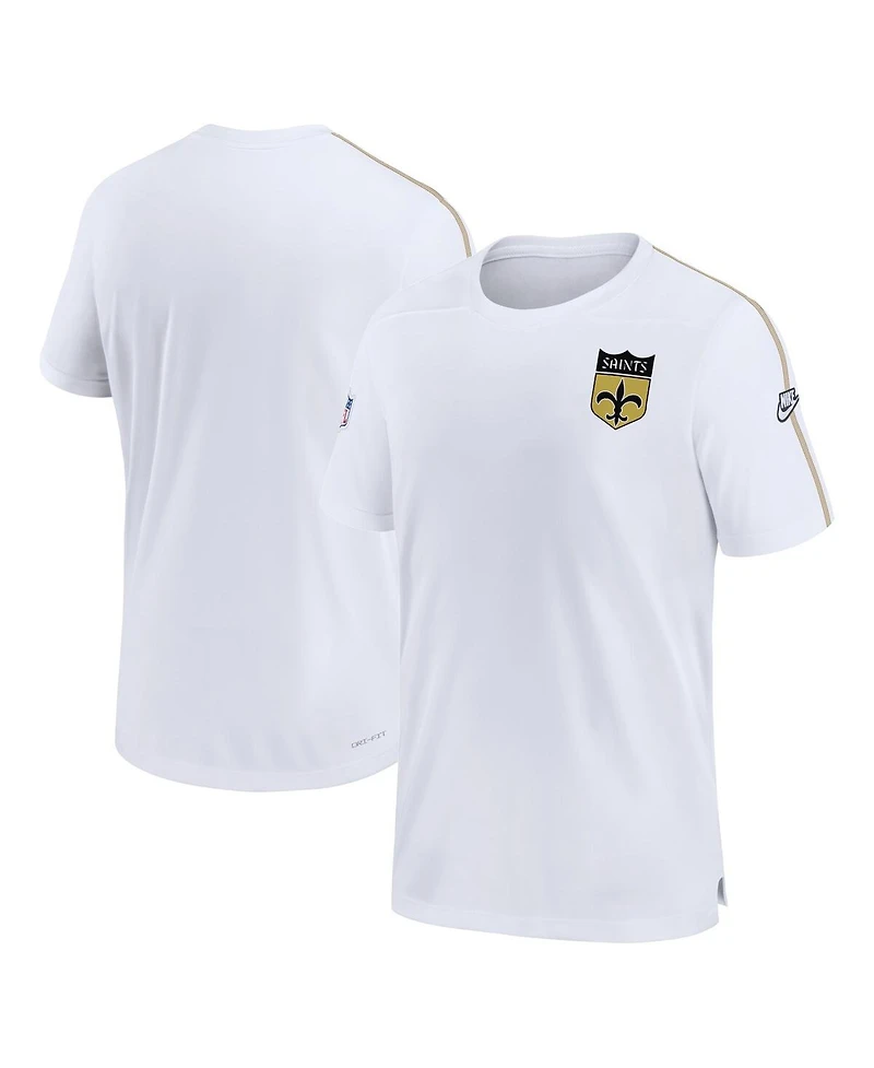 Nike Men's White New Orleans Saints Sideline Alternate Logo Coach Performance Top