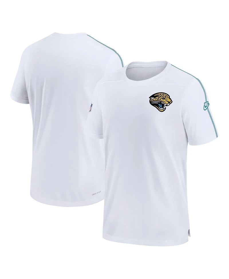 Nike Men's White Jacksonville Jaguars Throwback Sideline Alternate Logo Coach Performance Top