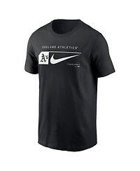 Nike Men's Black Oakland Athletics Fashion Graphic Swoosh T-Shirt
