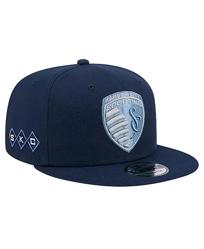 New Era Men's Navy Sporting Kansas City 2024 Jersey Hook 9FIFTY Snapback Hat
