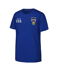 Outerstuff Big Boys and Girls Royal Team Usa Minions Flag Logo T-Shirt