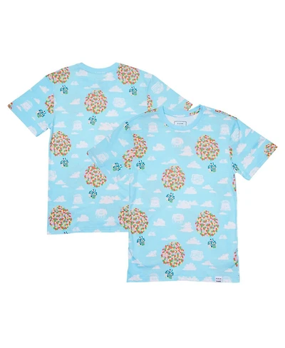 Loungefly Men's and Women's Light Blue Up 15th Anniversary Balloon House Allover Print T-Shirt