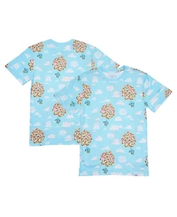 Loungefly Men's and Women's Light Blue Up 15th Anniversary Balloon House Allover Print T-Shirt