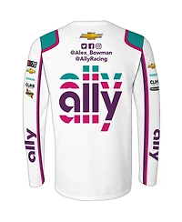 Hendrick Motorsports Team Collection Men's White Alex Bowman ally Sublimated Uniform Long Sleeve T-Shirt