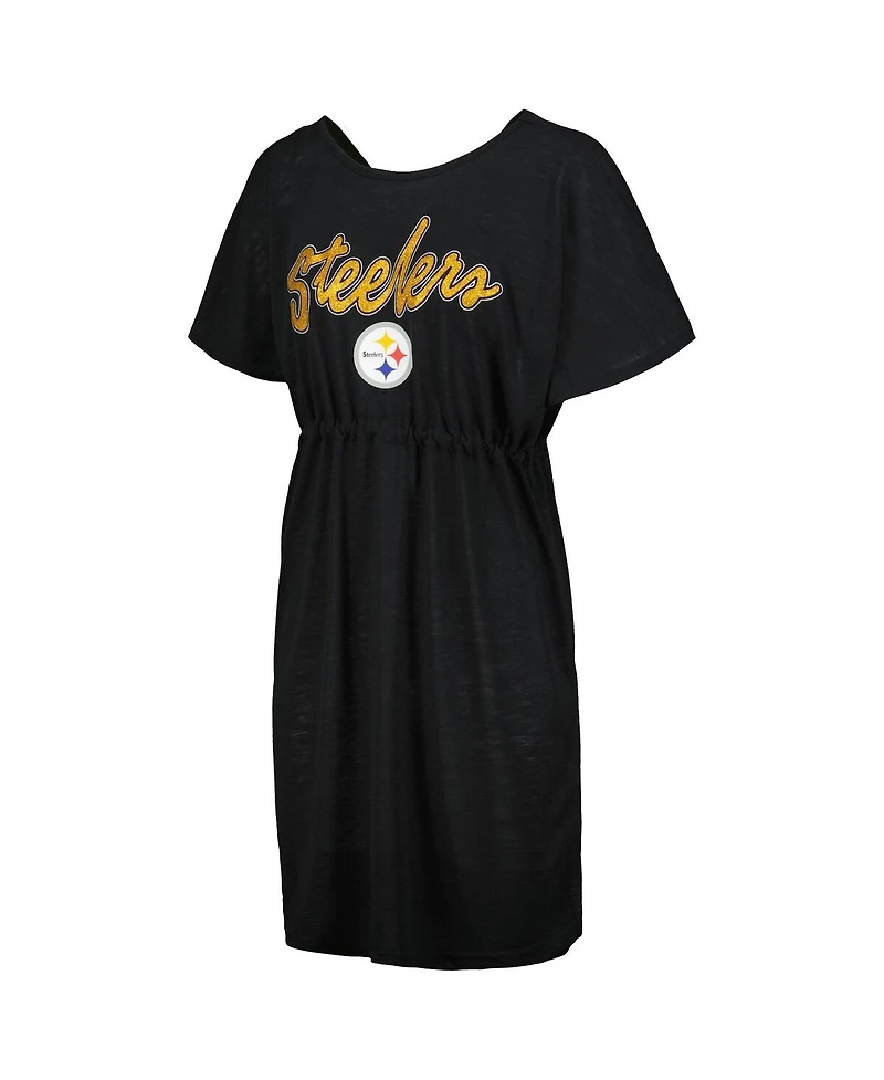G-iii 4Her by Carl Banks Women's Black Pittsburgh Steelers Versus Swim Cover-Up