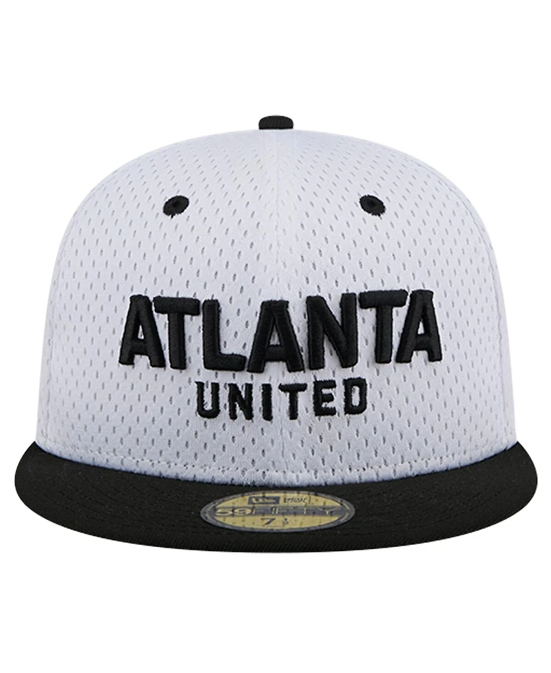 New Era Men's White Atlanta United Fc Throwback Mesh 59FIFTY Fitted Hat