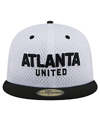 New Era Men's White Atlanta United Fc Throwback Mesh 59FIFTY Fitted Hat