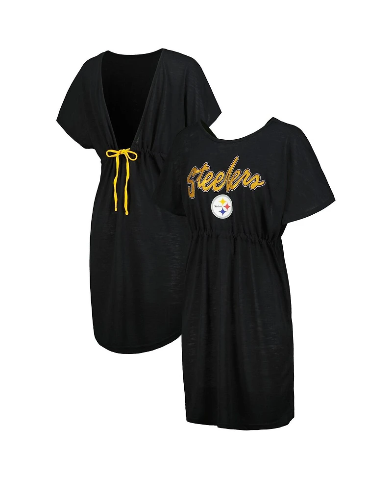 G-iii 4Her by Carl Banks Women's Black Pittsburgh Steelers Versus Swim Cover-Up