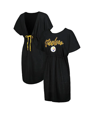 G-iii 4Her by Carl Banks Women's Black Pittsburgh Steelers Versus Swim Cover-Up