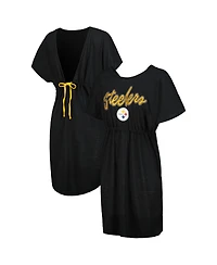 G-iii 4Her by Carl Banks Women's Black Pittsburgh Steelers Versus Swim Cover-Up