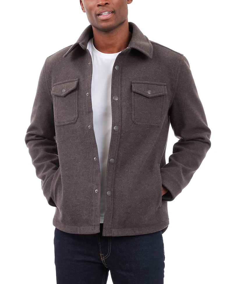 Lucky Brand Men's Quilted Wool Shirt Jacket