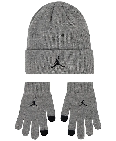 Jordan Big Boys Essentials Beanie and Gloves Set