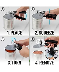 Zulay Kitchen Heavy Duty Stainless Steel Can Opener Manual with Large Bottle Opener