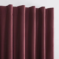 Evelina Faux Dupioni Silk Thermal Extreme 100% Blackout Back Tab Curtain Panel