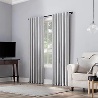 Evelina Faux Dupioni Silk Thermal Extreme 100% Blackout Back Tab Curtain Panel