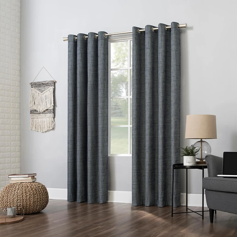 Kline Burlap Weave Thermal Extreme 100% Blackout Grommet Curtain Panel