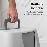 Iris Large Hooded Corner Cat Litter Box with Scoop, Gray