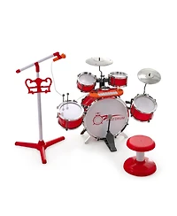 Sugift Kids Jazz Drum Keyboard Set with Stool and Microphone Stand