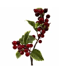Slickblue Realistic Holly Berry Artificial Flower for Festive Decor (Set of 6)