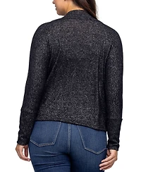 24seven Comfort Apparel Women's Curved Hem Open Front Long Bolero Shrug