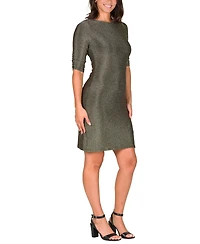 24seven Comfort Apparel Women's Elbow Length Sleeve Bodycon Mini Party Dress