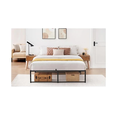 gaomon Queen Size Bed Frame Platform, Metal Queen Bed Mattress Frame with 3 in 1 Steel Support Ultra Sturdy, 14 inch No Box Spring Needed Easy to Asse