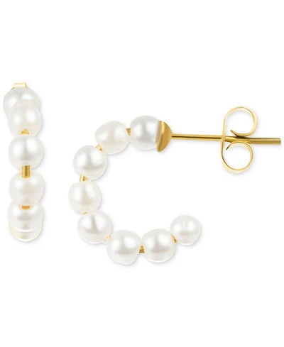 Adornia Gold Cultivated Pearl Huggie Hoops
