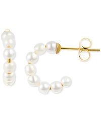 Adornia Gold Cultivated Pearl Huggie Hoops