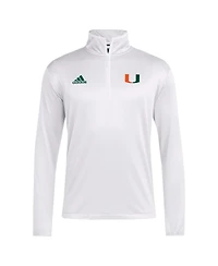 Adidas Men's White Miami Hurricanes Coaches Sideline Quarter-Zip Top