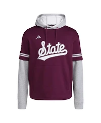 Adidas Men's Maroon Mississippi State Bulldogs Pullover Baseball Jersey Hoodie