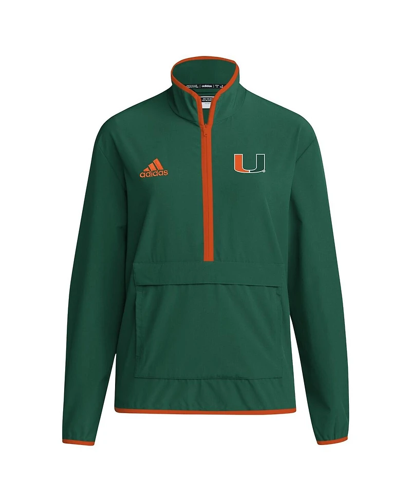 Adidas Men's Miami Hurricanes Coaches Sideline Half-Zip Jacket