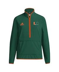 Adidas Men's Miami Hurricanes Coaches Sideline Half-Zip Jacket