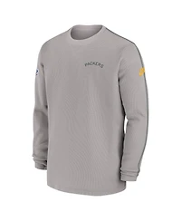 Nike Men's Gray Green Bay Packers Alternate Logo Coach Long Sleeve T-Shirt
