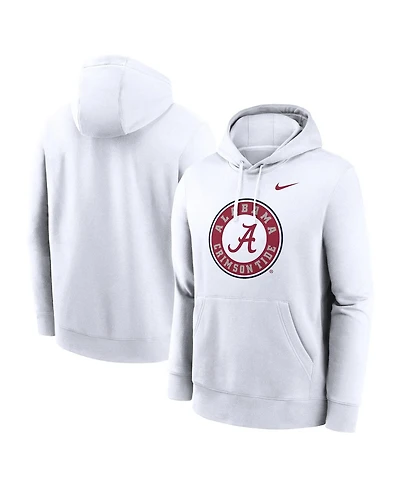 Nike Men's White Alabama Crimson Tide Primetime Alternate Logo Club Fleece Pullover Hoodie