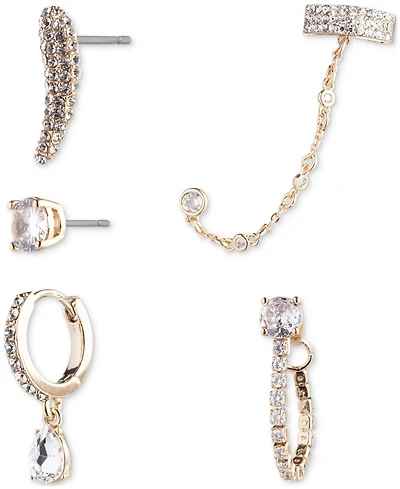 Emily in Paris Gold-plated 5-Pc. Set Pave Crystal & Cubic Zirconia Mix & Match Earrings